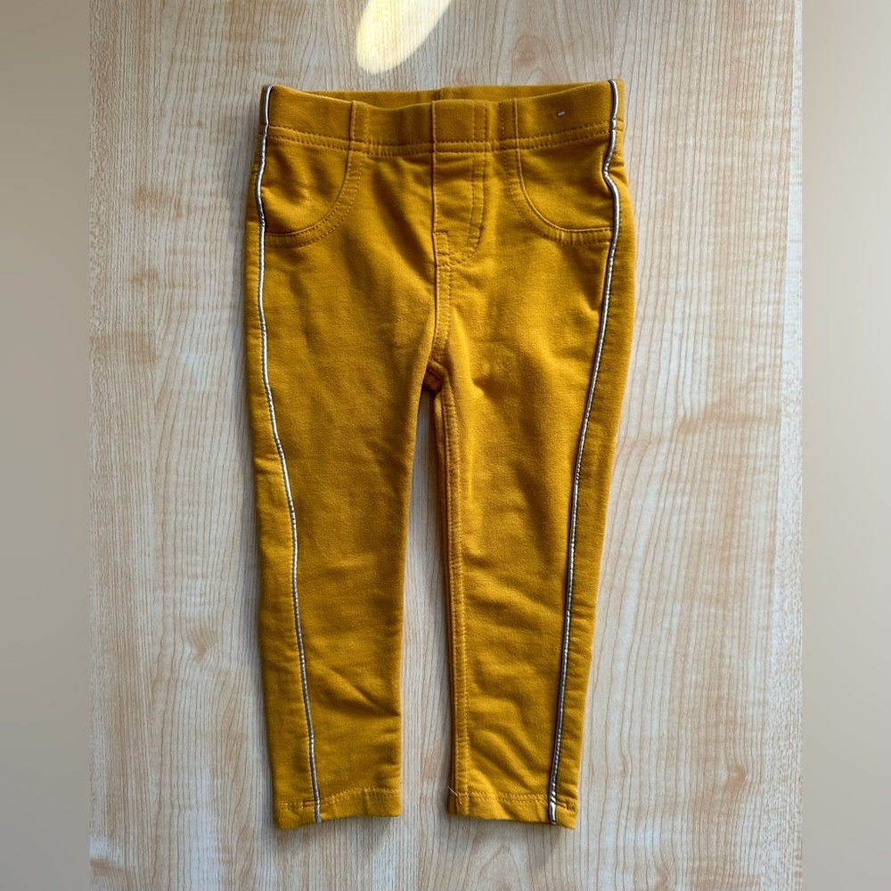 Garanimals Toddler Girls Silver Stripe Skinny Pants in Yellow - 2T